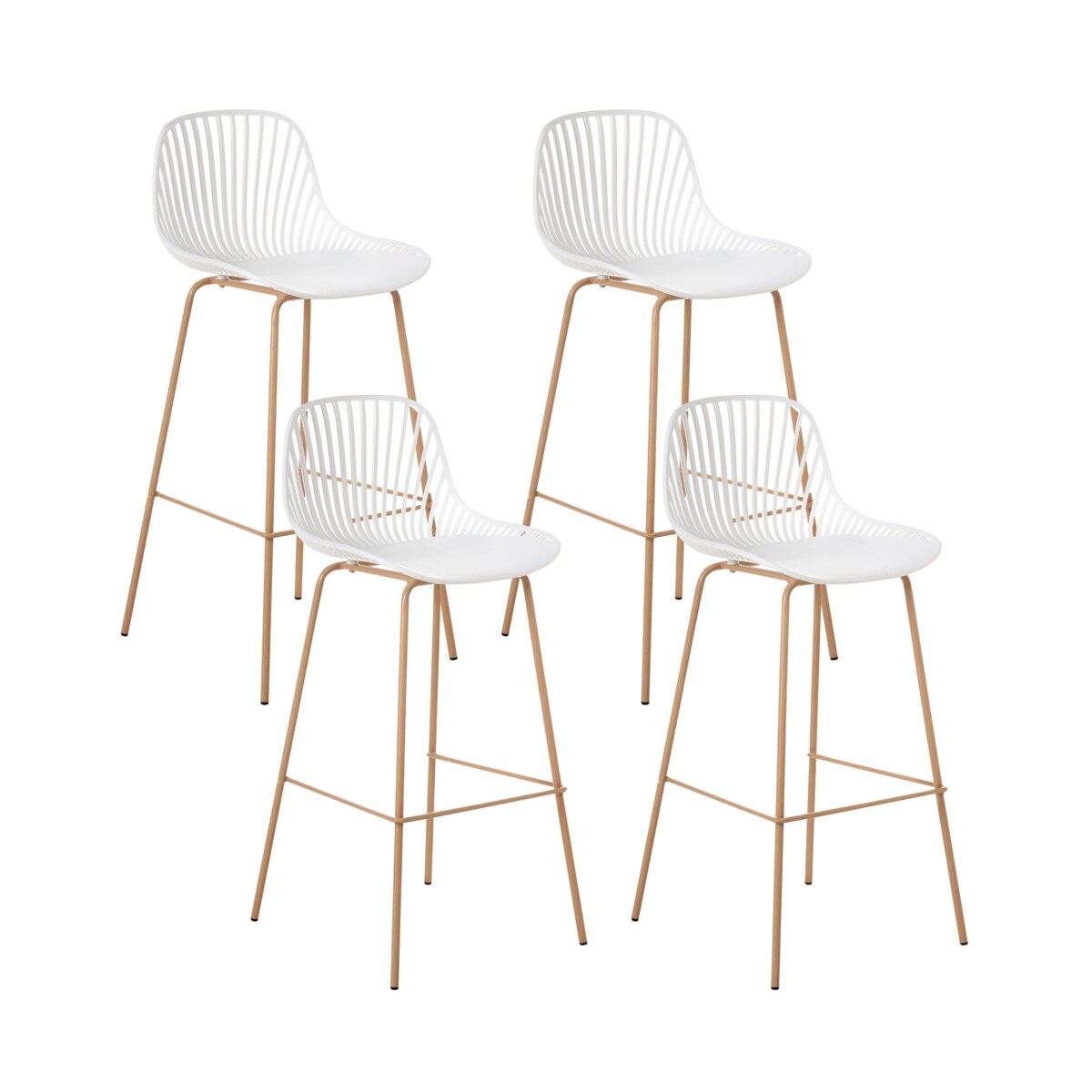 Zestaw 4 krzeseł barowych KLEVE Biały