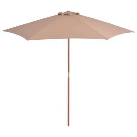 vidaXL Parasol ogrodowy na drewnianym słupku, 270 cm, taupe