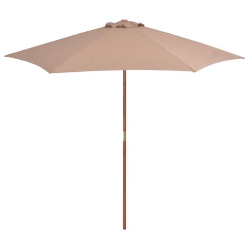 vidaXL Parasol ogrodowy na drewnianym słupku, 270 cm, taupe