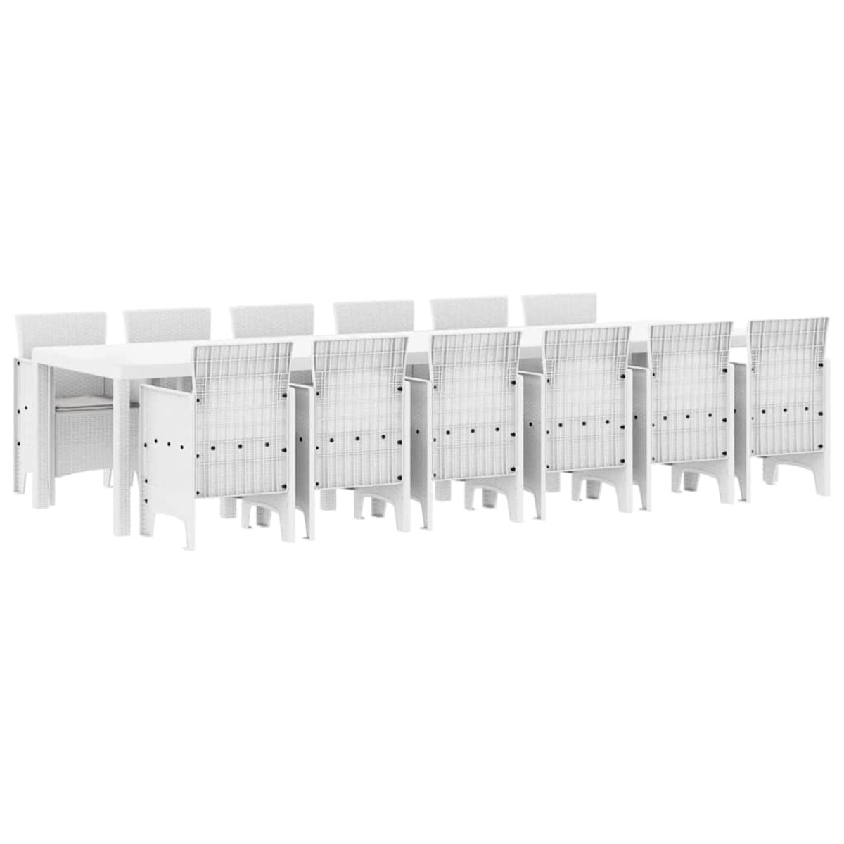 vidaXL Zestaw do jadalni w ogrodzie 13 pcs Biały Rattan Polt