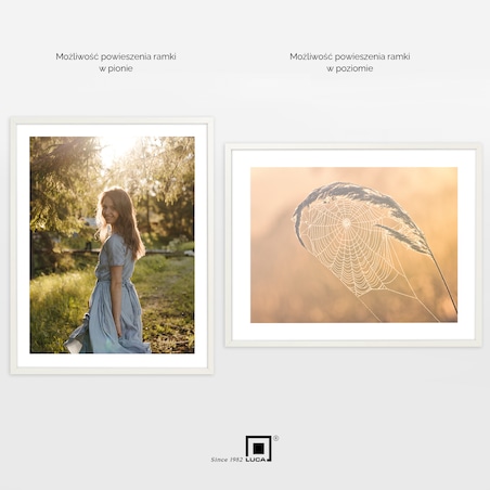 Biała ramka na zdjęcia 40x50 cm wisząca poziom pion rama MDF z plexi klasyczna ramka