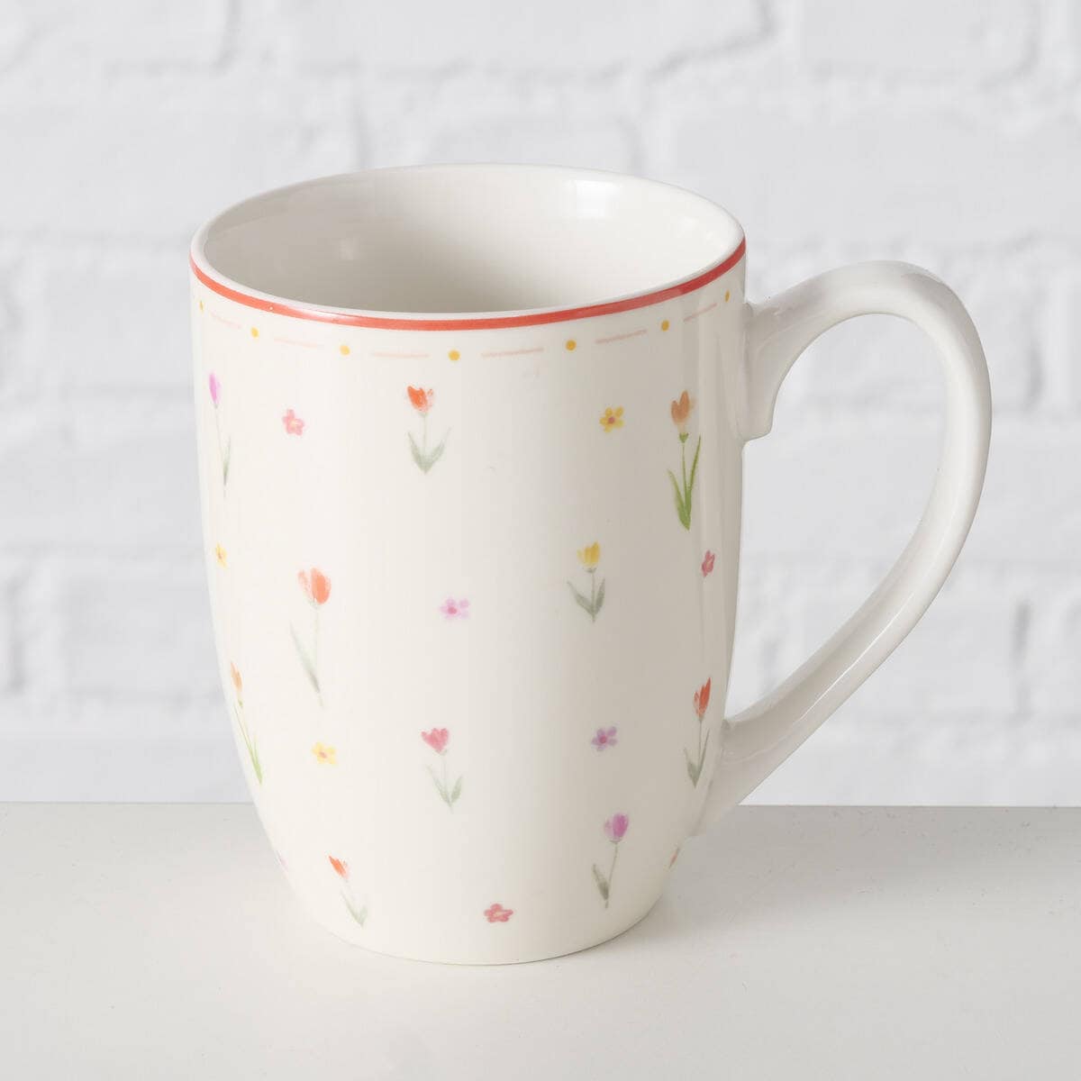 Kubek porcelanowy w kwiaty BLÜMI, 350 ml