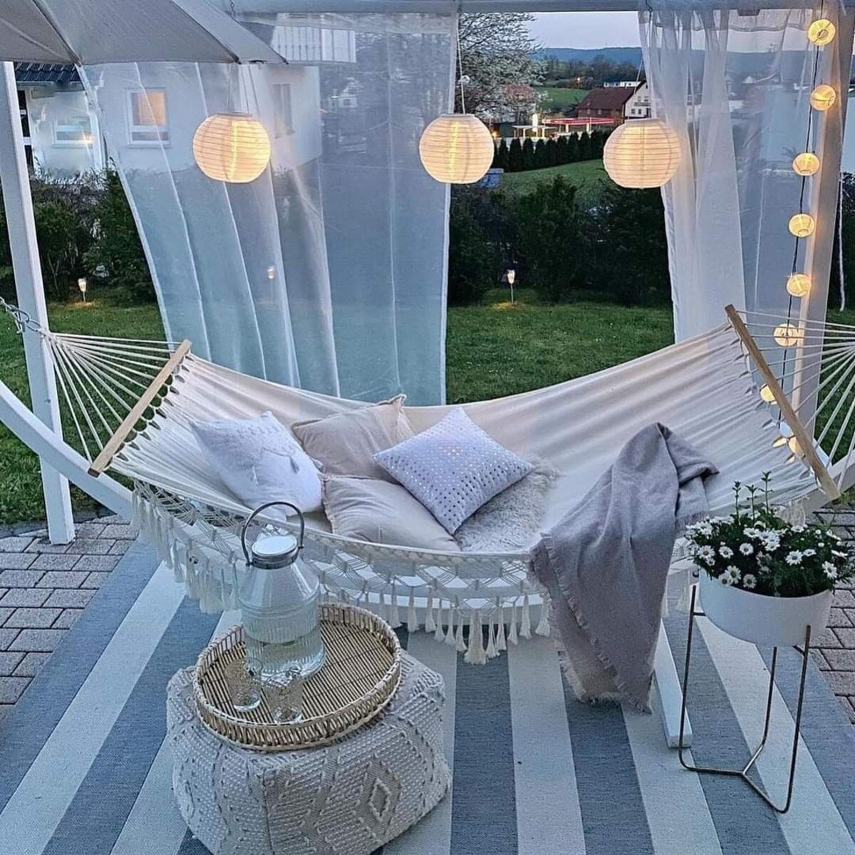 Firany na taras balkon 300x250 cm białe