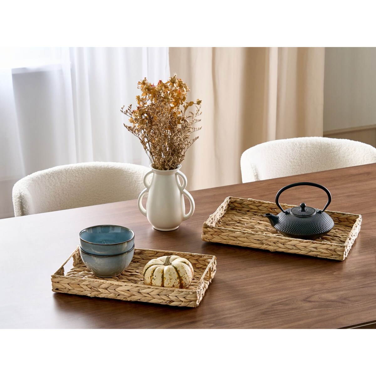 Zestaw 2 tac dekoracyjnych z hiacyntu wodnego jasny KONTUM