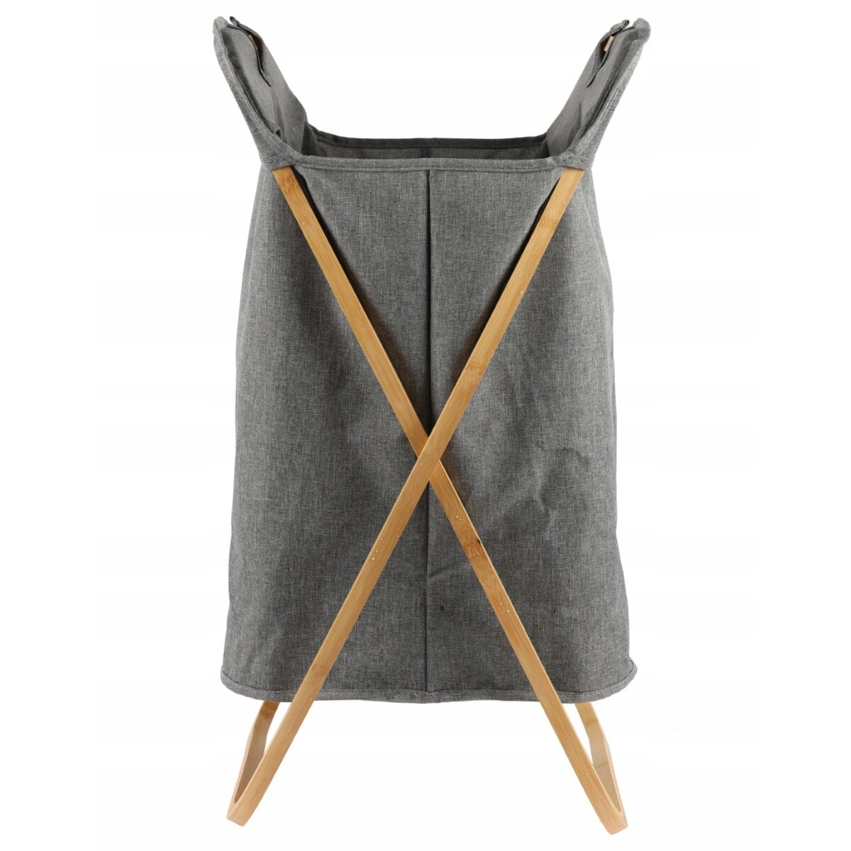 Kosz na pranie 145 L stojący BAMBUSOWY składany szary