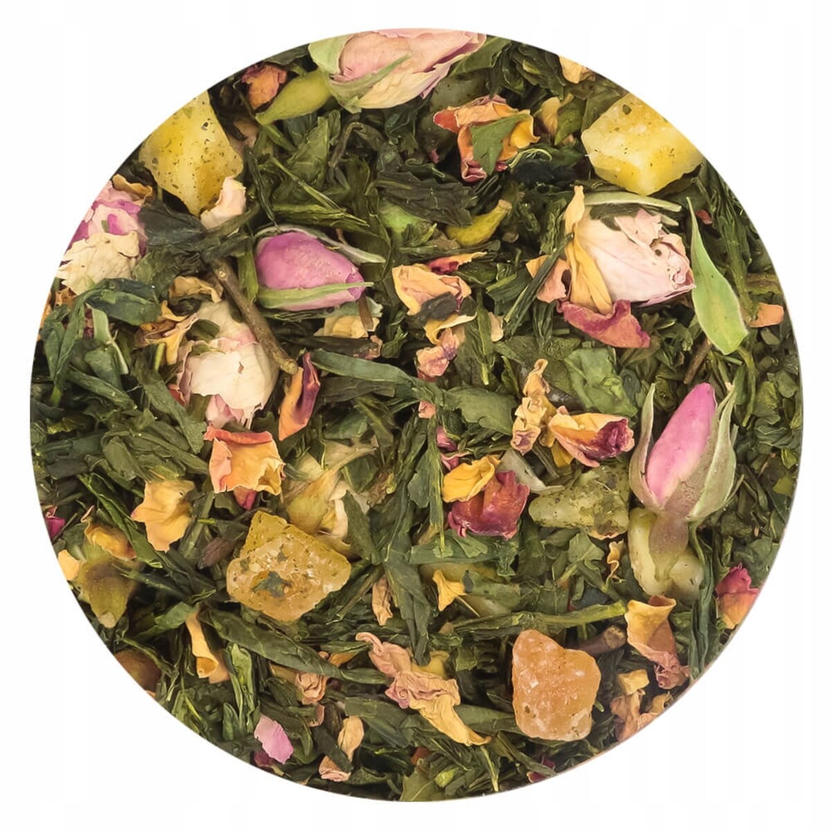 Herbata zielona sypana TAJEMNICZY OGRÓD o smaku świeżych owoców PREMIUM - herbata liściasta sypana mieszanka napar susz - gotowa na prezent upominek