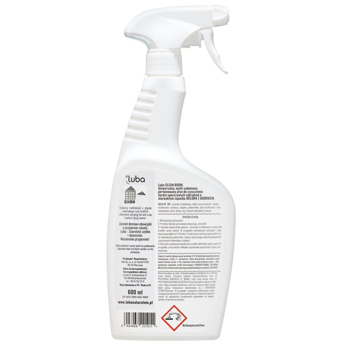 COMFORT CLEAN BOOM, Uniwersalny płyn do czyszczenia, MELON & OGÓREK 600 ml