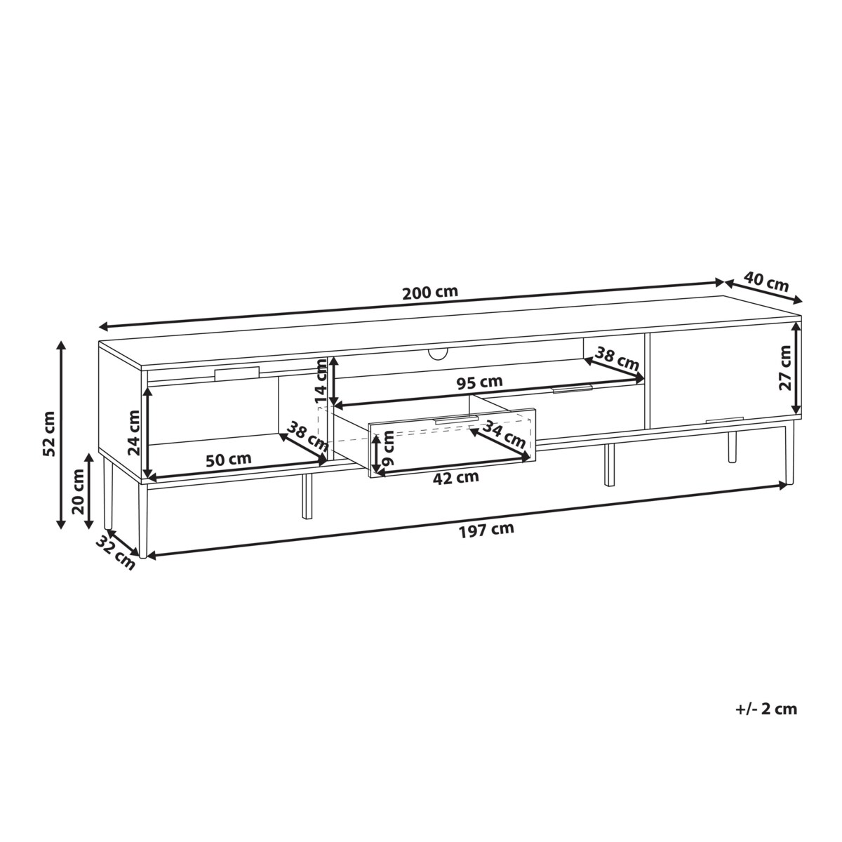 Szafka RTV LEDUC Biały