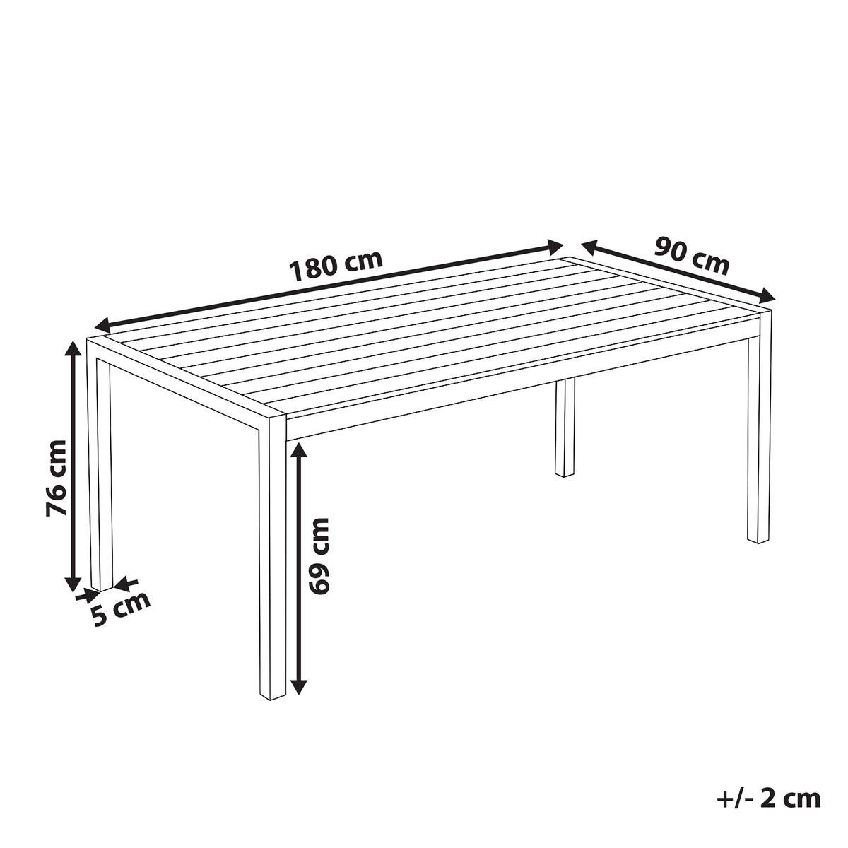Stół ogrodowy VERNIO 180 cm 90 cm Metal Brązowy