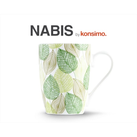 Konsimo NABIS Kubek, biały/zielony
