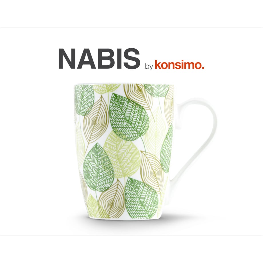 Konsimo NABIS Kubek, biały/zielony