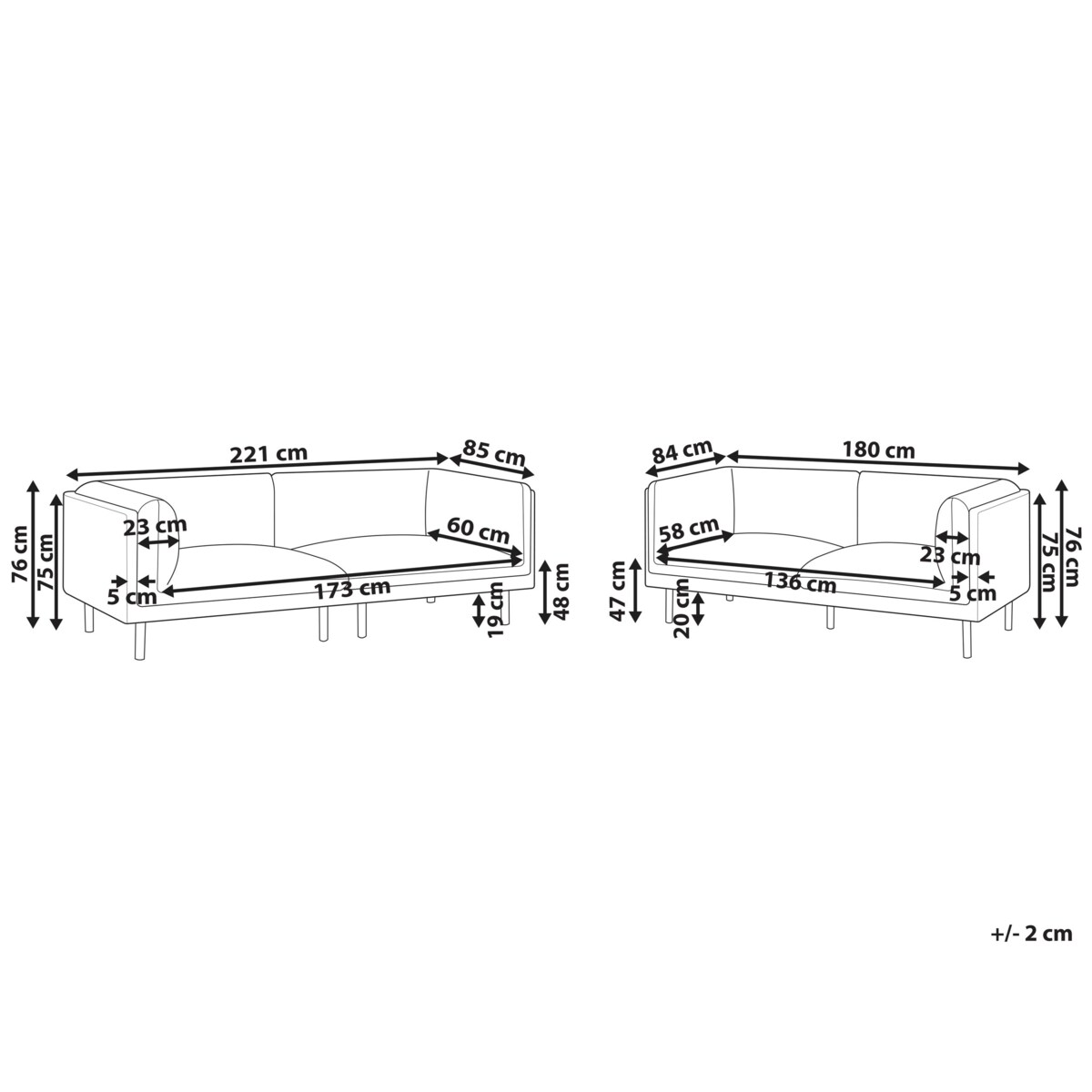 Komplet wypoczynkowy VORGOD Złamana biel dla 5 osób