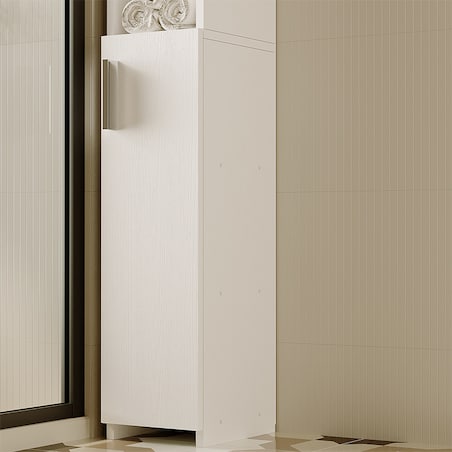 Regał łazienkowy stojący szafa biały loft szafka półka słupek wysoki 182 cm
