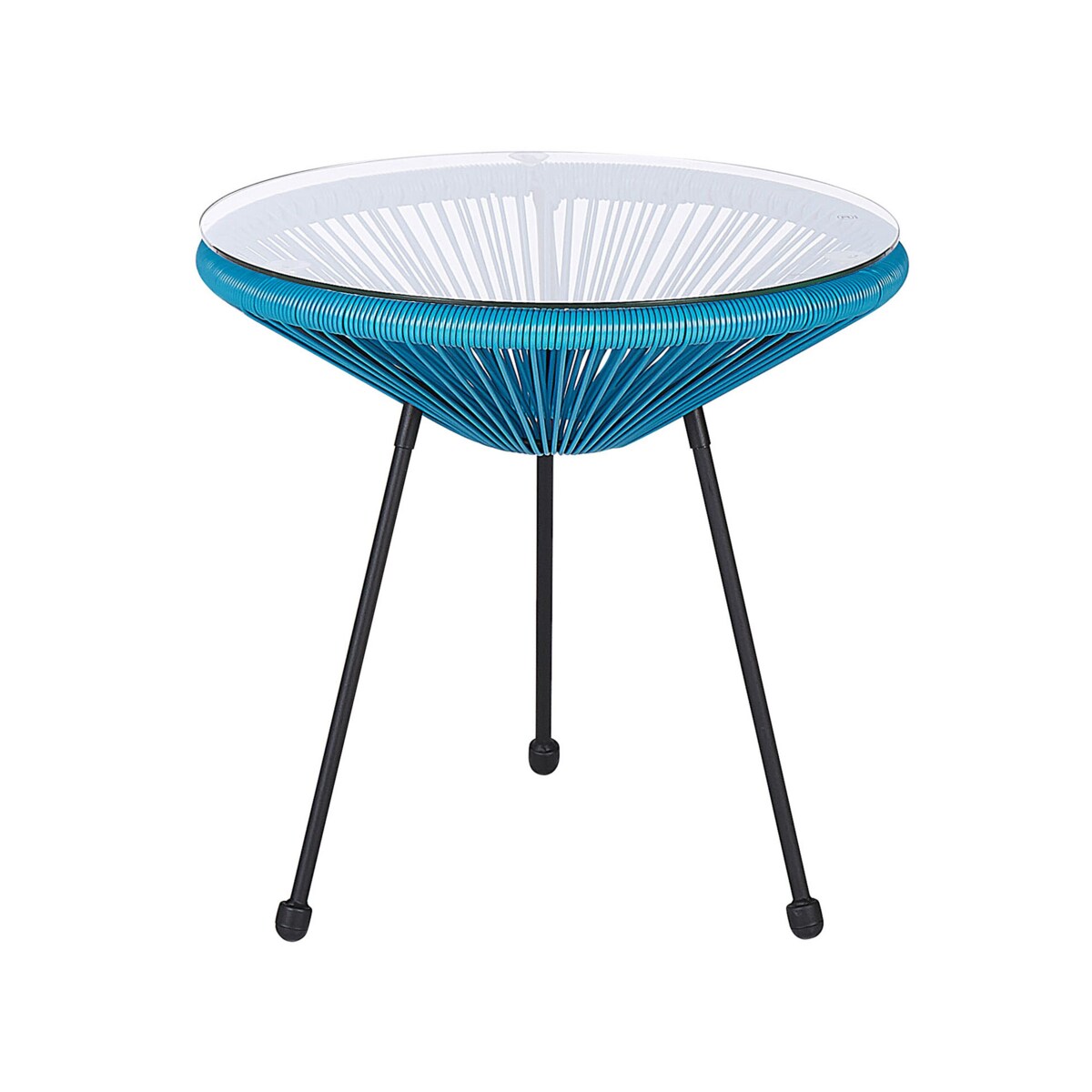 Zestaw mebli balkonowych z technorattanu niebieski ACAPULCO II