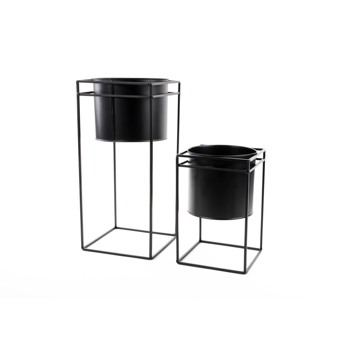 Nowoczesny kwietnik do salonu metalowy, 2 sztuki