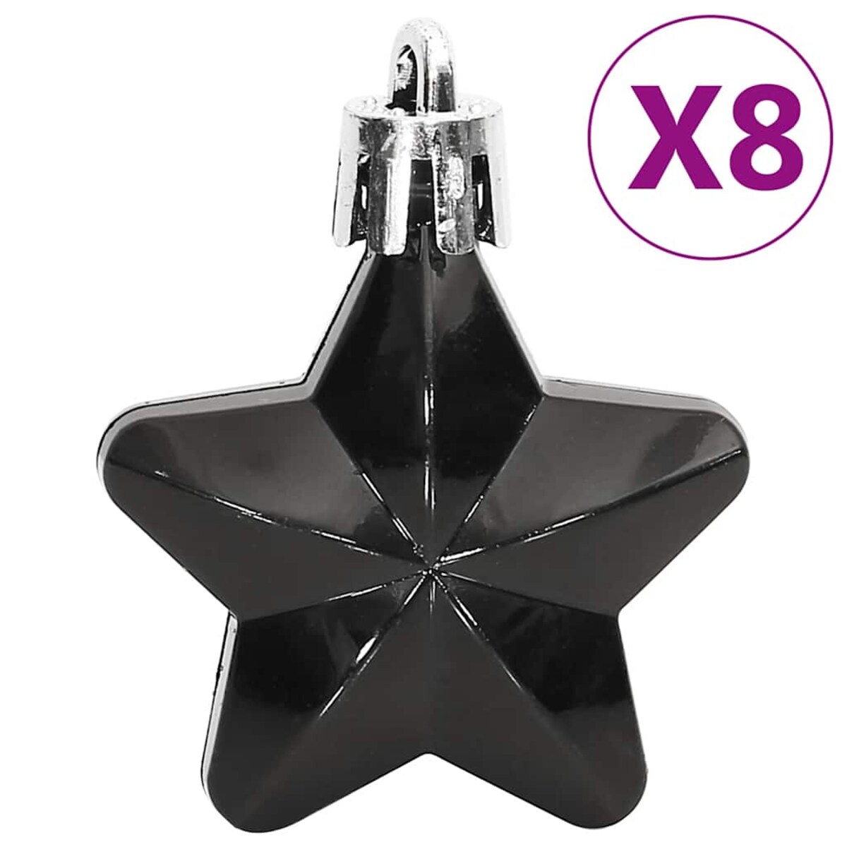 vidaXL 111-cz. zestaw ozdób świątecznych, czarny, polistyren