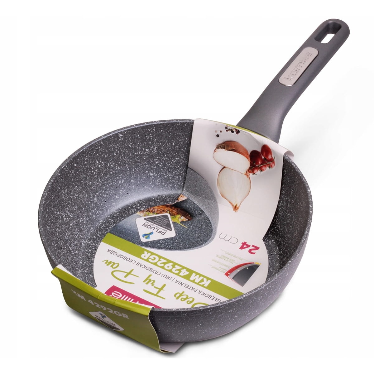 Patelnia głęboka wok granitowa 24cm indukcja KAMILLE
