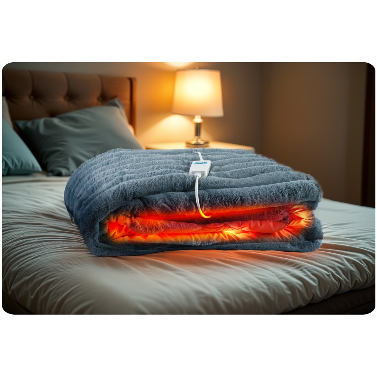 Duży koc elektryczny miękki 180x160cm 160w + timer Berdsen