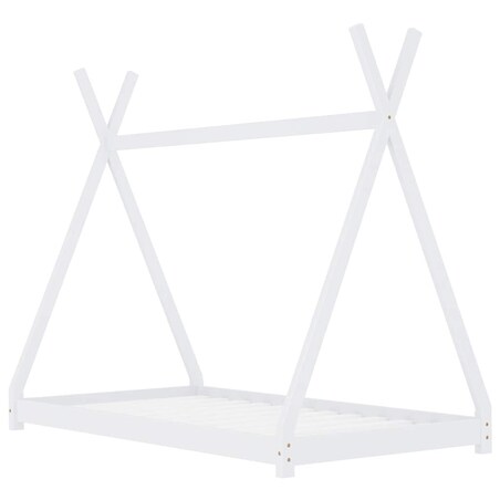 vidaXL Rama łóżka dziecięcego, biała, lite drewno sosnowe, 80 x 160 cm
