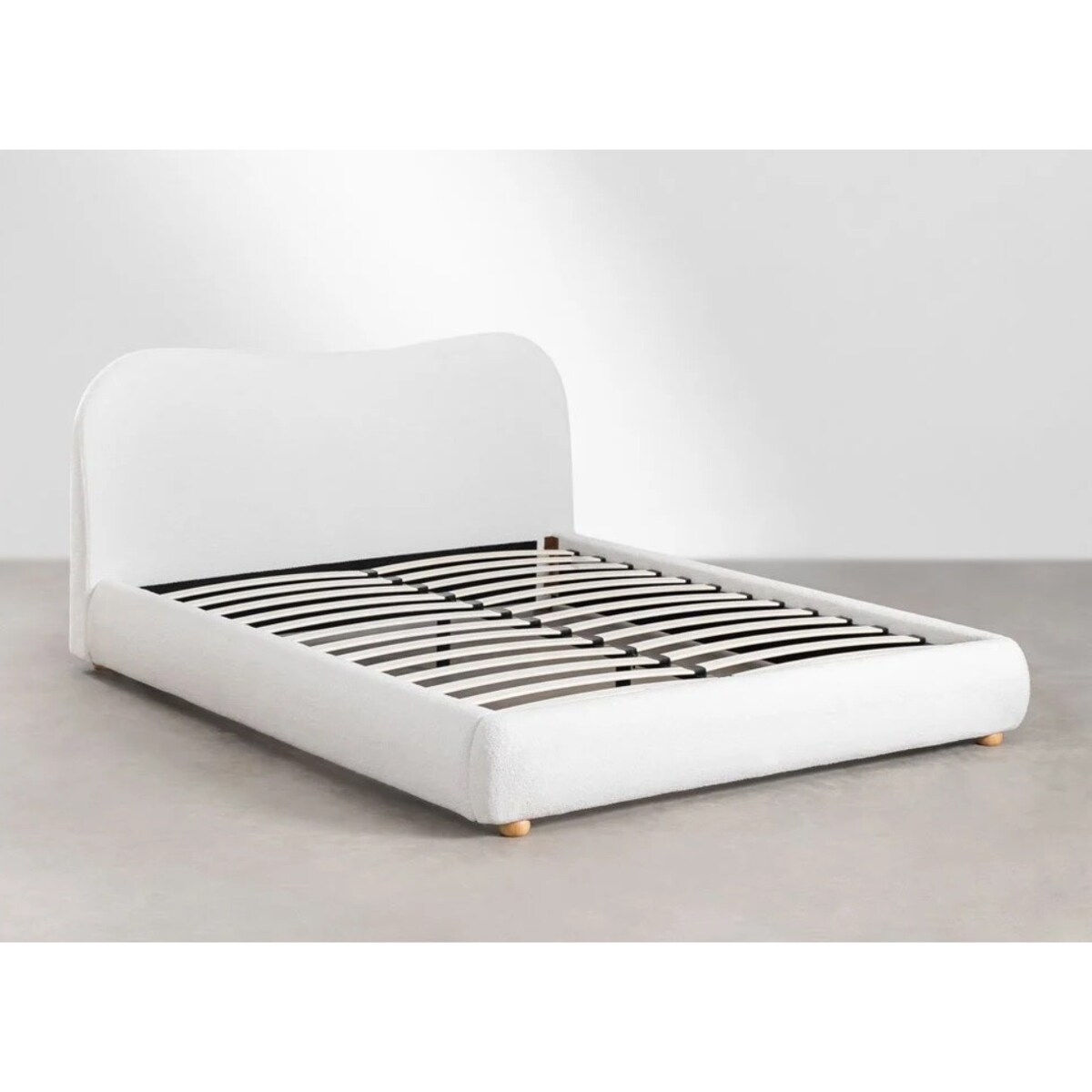 Łóżko do sypialni szenilowe białe 160x200 cm Camilly