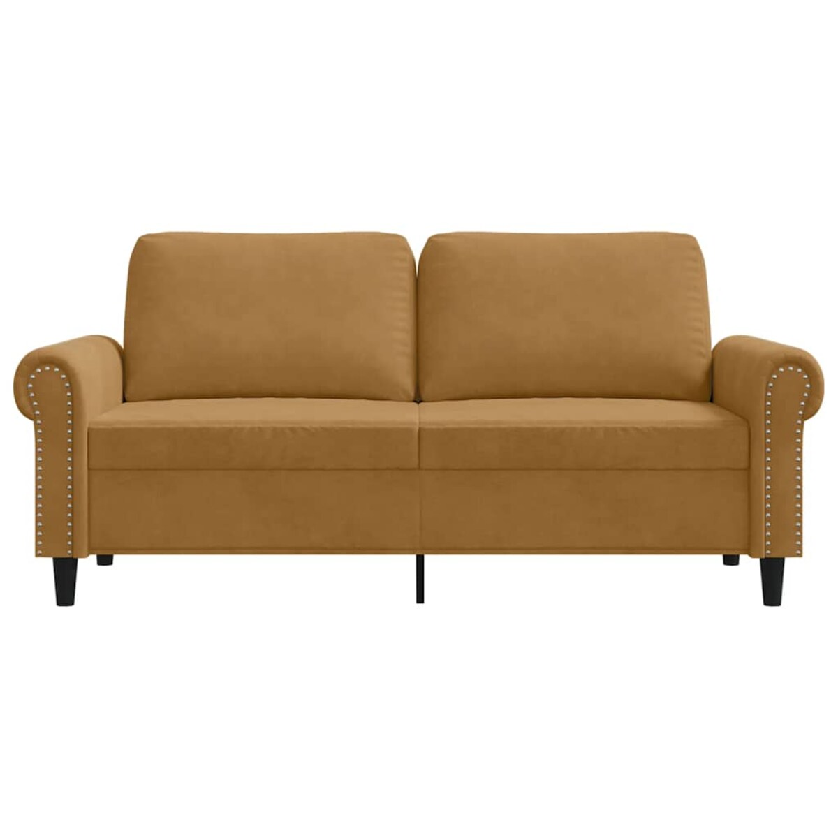 vidaXL Sofa 2-osobowa, brązowa, 140 cm, tapicerowana aksamitem
