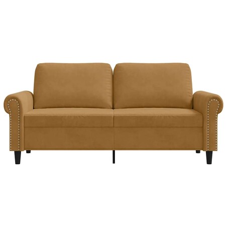 vidaXL Sofa 2-osobowa, brązowa, 140 cm, tapicerowana aksamitem