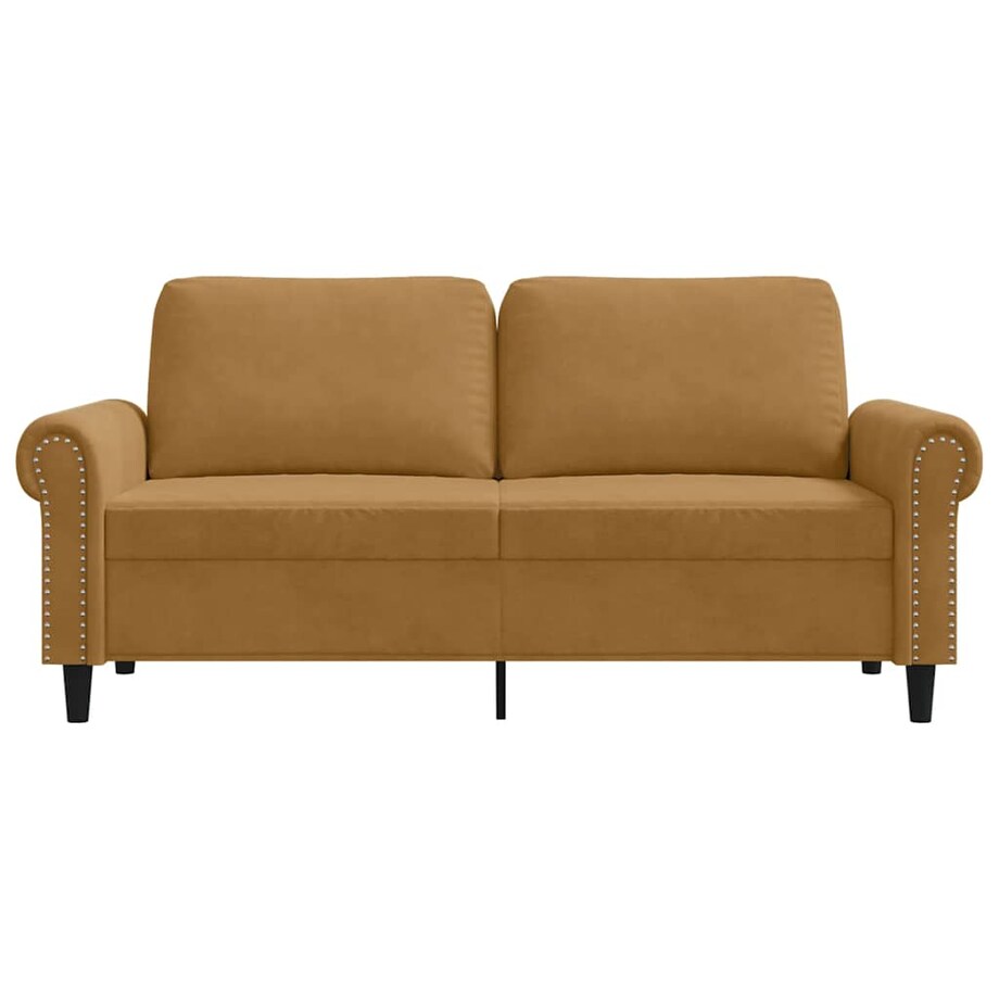 vidaXL Sofa 2-osobowa, brązowa, 140 cm, tapicerowana aksamitem