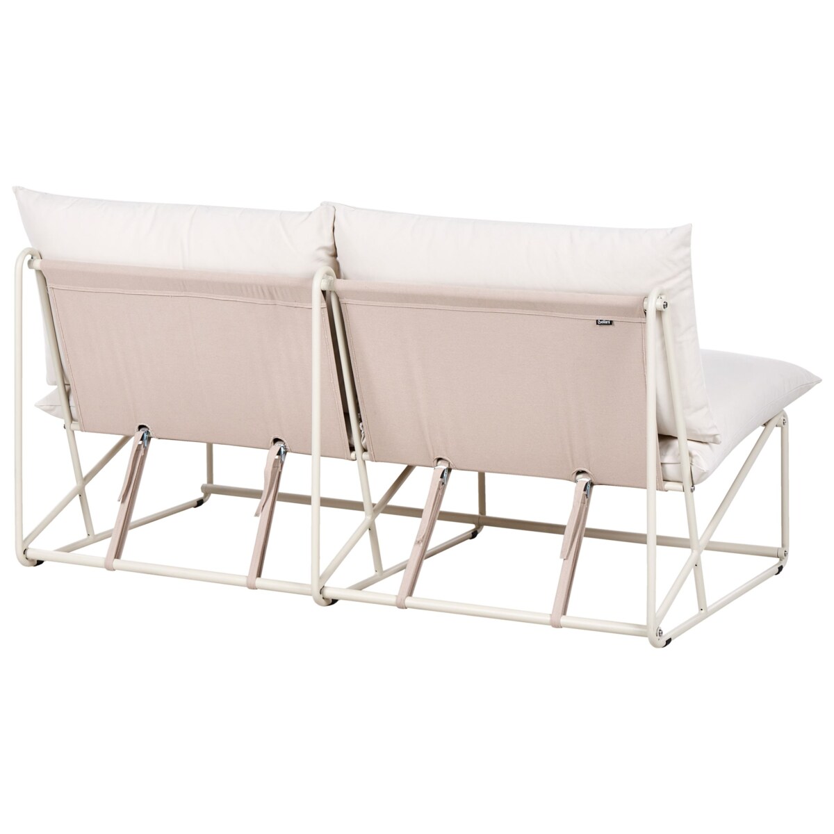 Sofa ogrodowa dla 2 osób PICO Metal Jasnobeżowy