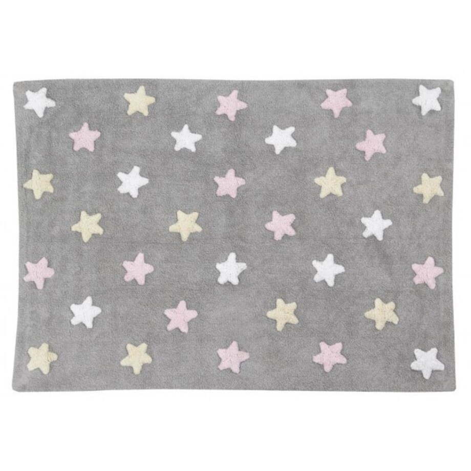 Dywan Bawełniany Tricolor Star Grey Pink 120x160 cm Lorena Canals