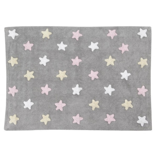 Dywan Bawełniany Tricolor Star Grey Pink 120x160 cm Lorena Canals