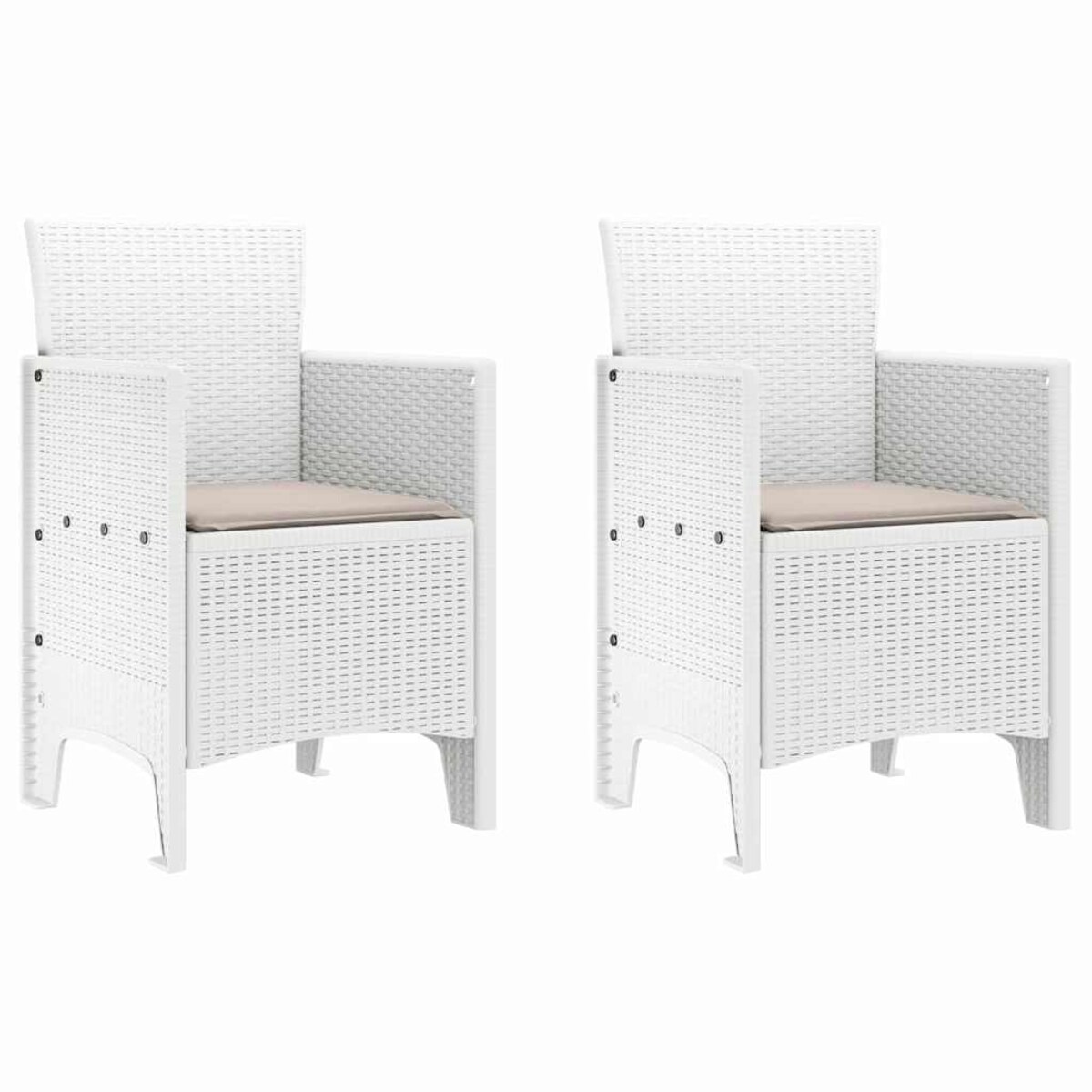 vidaXL Zestaw do jadalni w ogrodzie 3 pcs Biały Rattan Polt