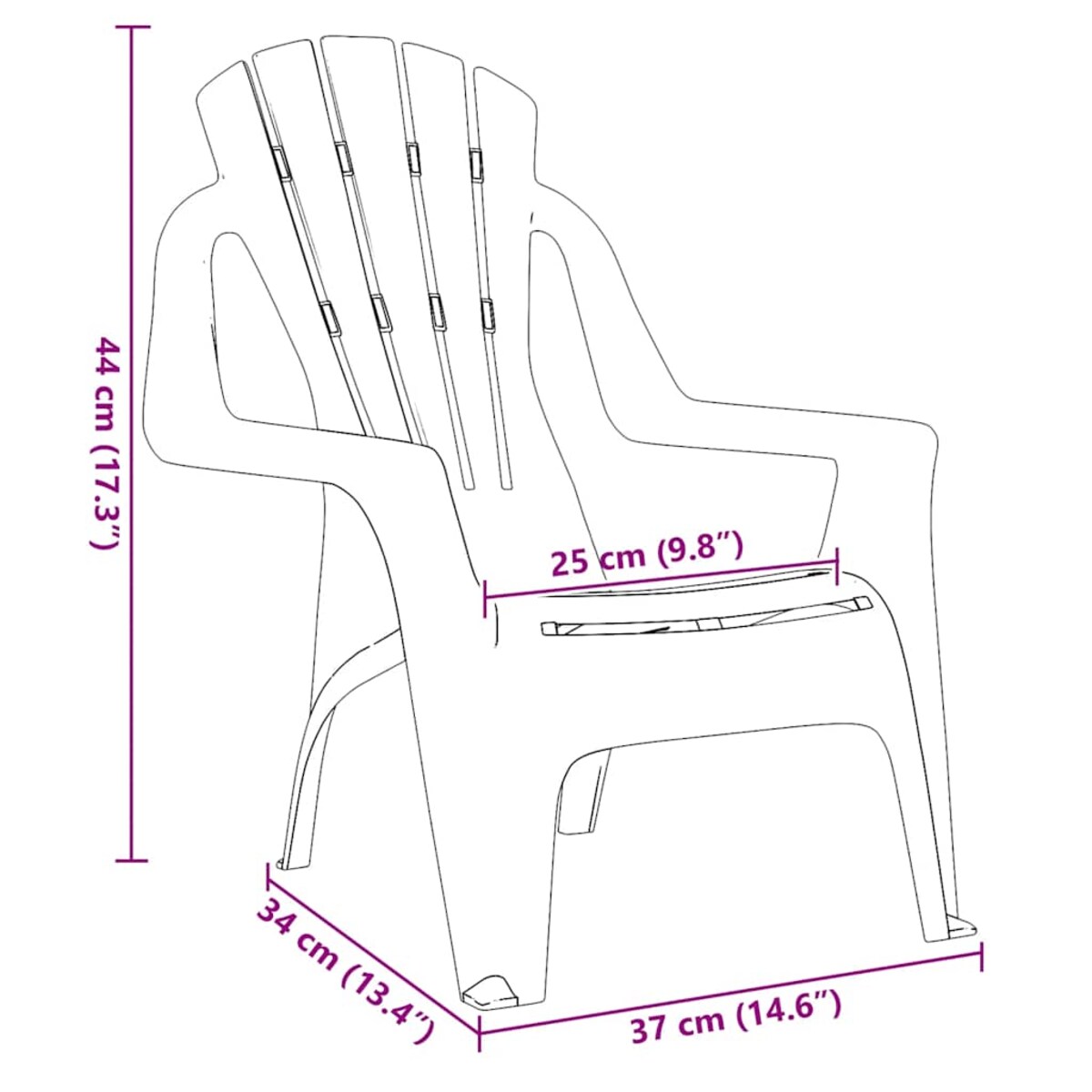 vidaXL Krzesła ogrodowe dla dzieci, 2 szt, pomarańczowe, 37x34x44 cm