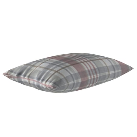 Poszewka Kinga na poduszkę prostokątną 47x28 kratka czerwono-szary melanż