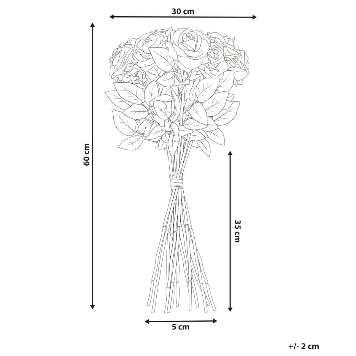 Bukiet sztucznych kwiatów MAFRA 60 cm Czerwony