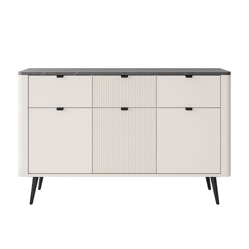 Komoda AUTUMN 3D3S na wysokich nóżkach, kaszmir / szary kamień