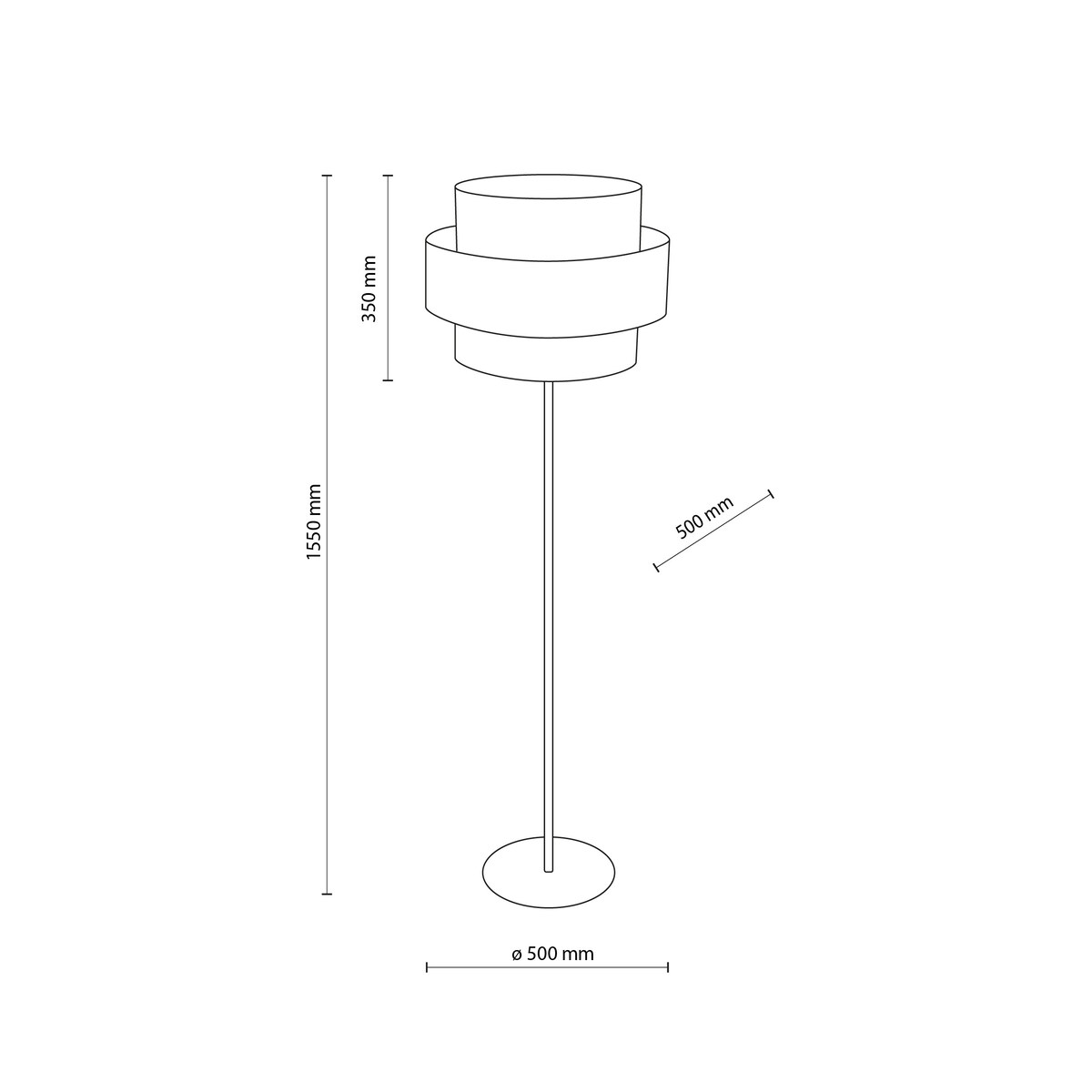Lampa podłogowa TK Lighting CALISTO JUTA 5405 czarna/juta E27 155 cm do salonu sypialni nowoczesna naturalna