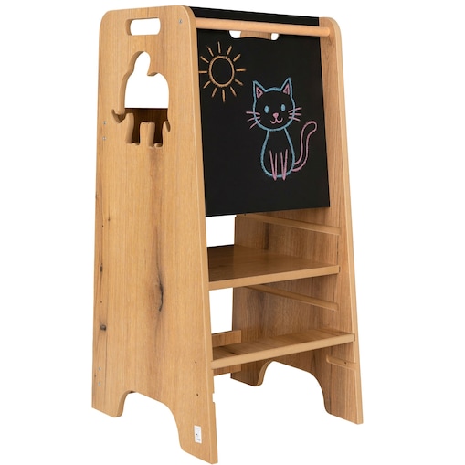 Pomocnik kuchenny dla dzieci helper z tablicą regulowany MDF drewno Verk.design
