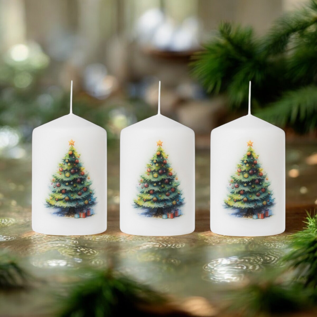 Zestaw świec świątecznych 3 szt. – Choinka, idealne na prezent