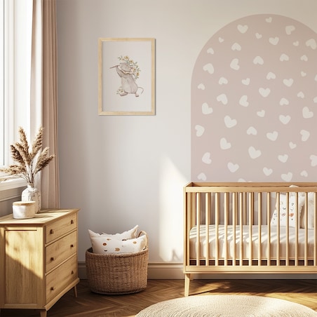 Naklejka na ścianę łuk brudny róż - serca XL