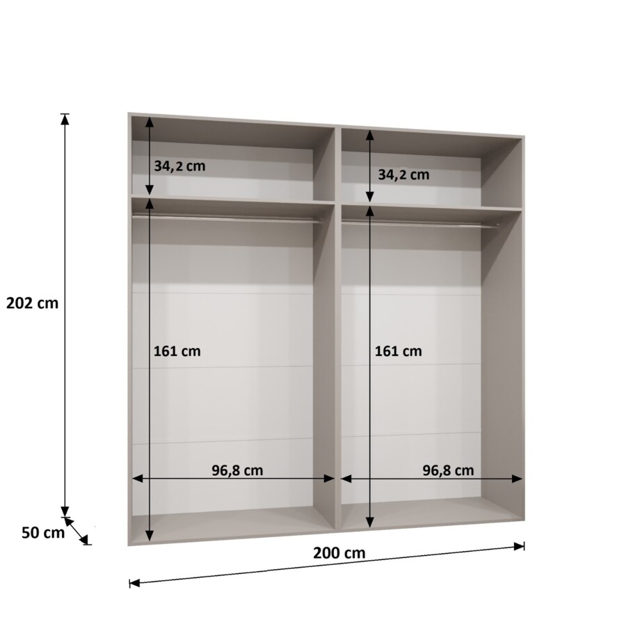 Szafa uchylna otwierana BARI 1 200 wys. 202 cm Czarny + u. Czarny