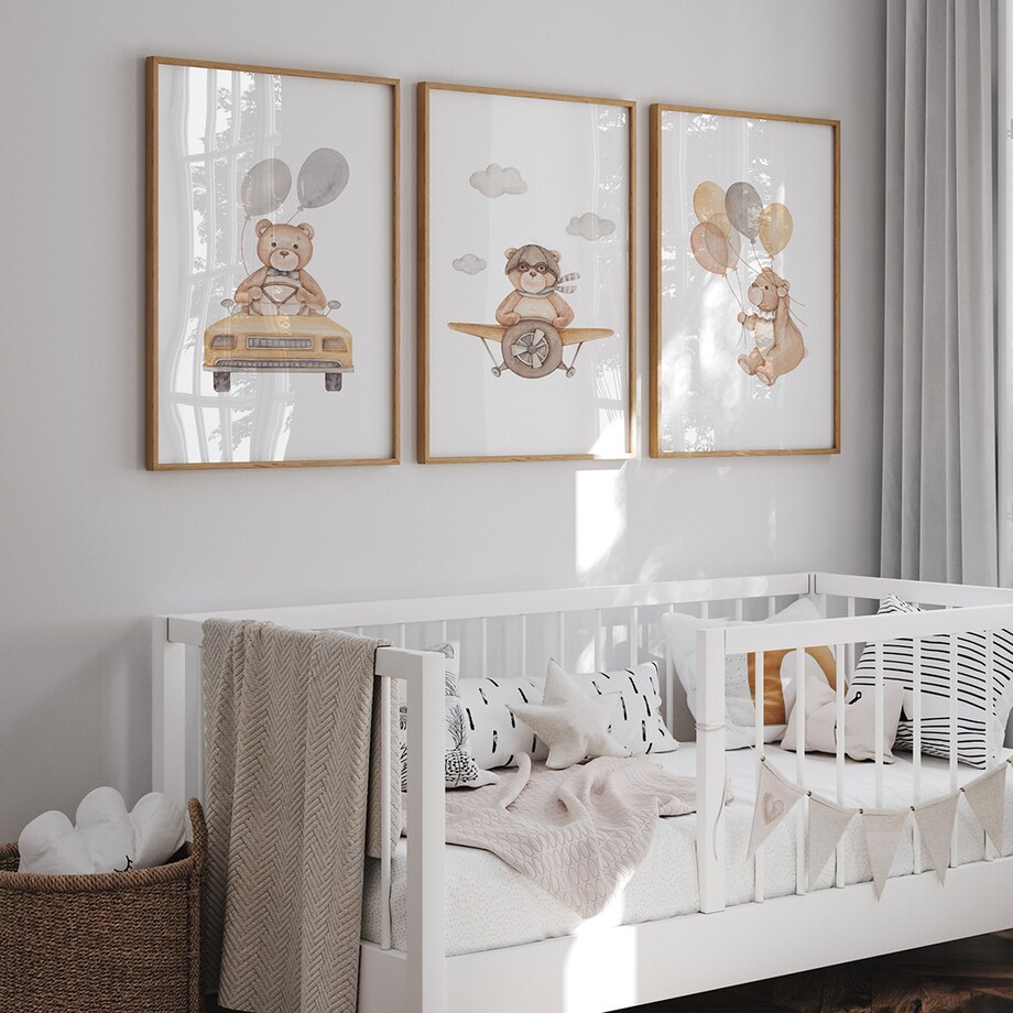 3 x plakat dla dzieci | zestaw z misiami 40x50