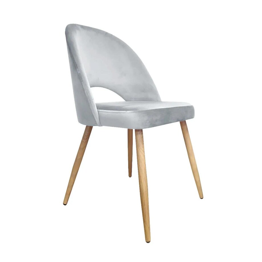 Krzesło ISKAR 2 VELVET szare/dąb
