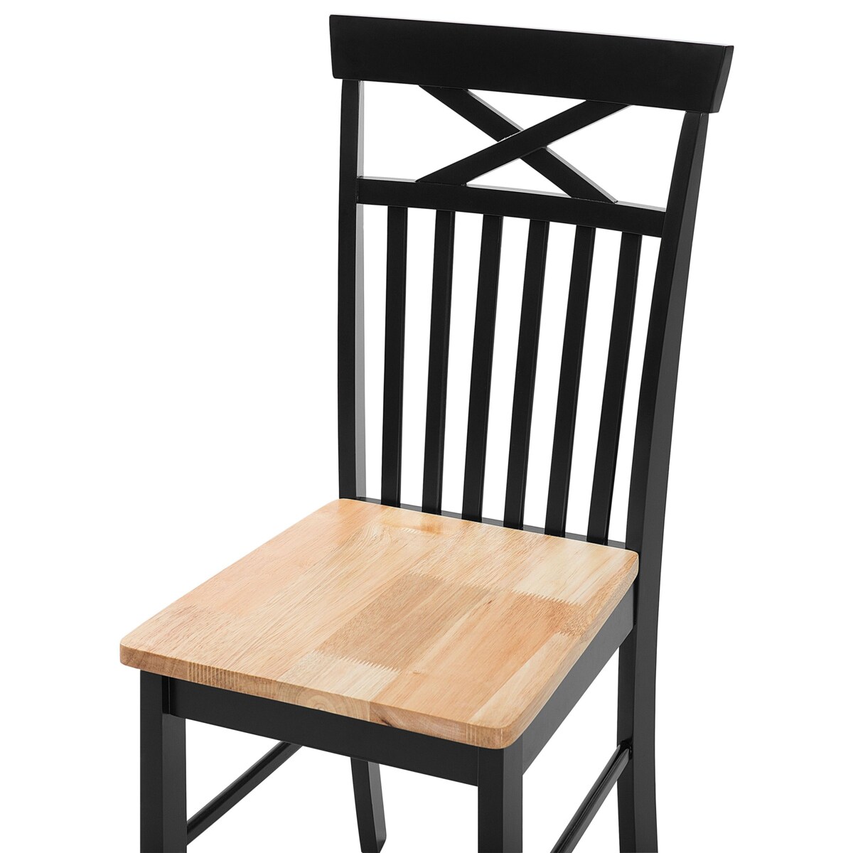 Zestaw 2 krzeseł do jadalni drewniany jasny z czarnym HOUSTON