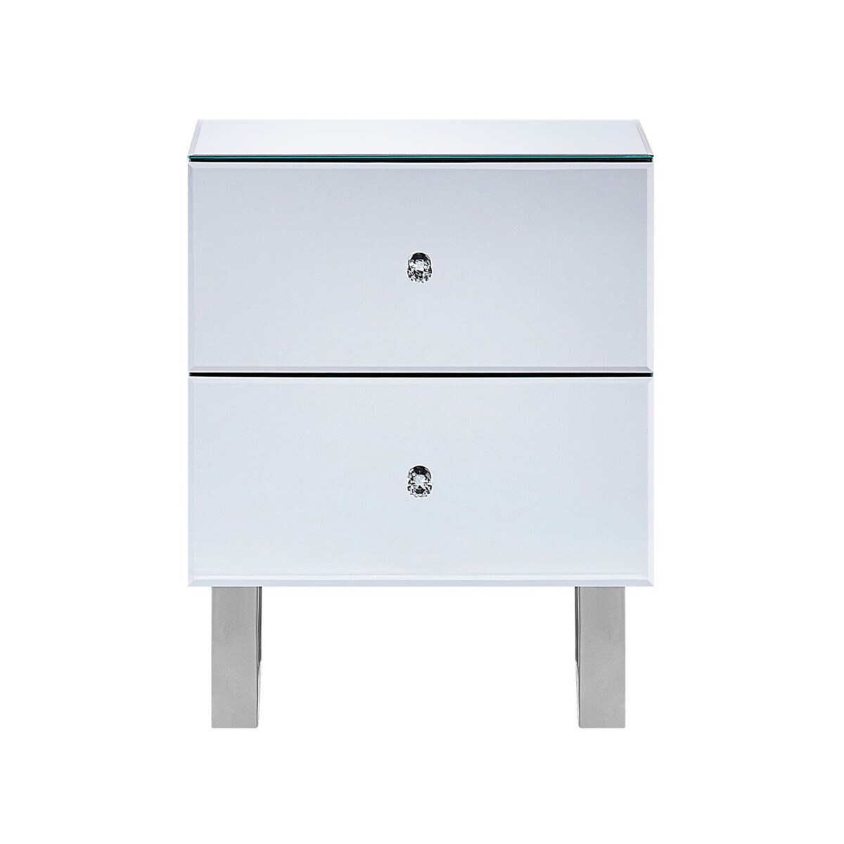 Szafka nocna lustrzana srebrna NESLE