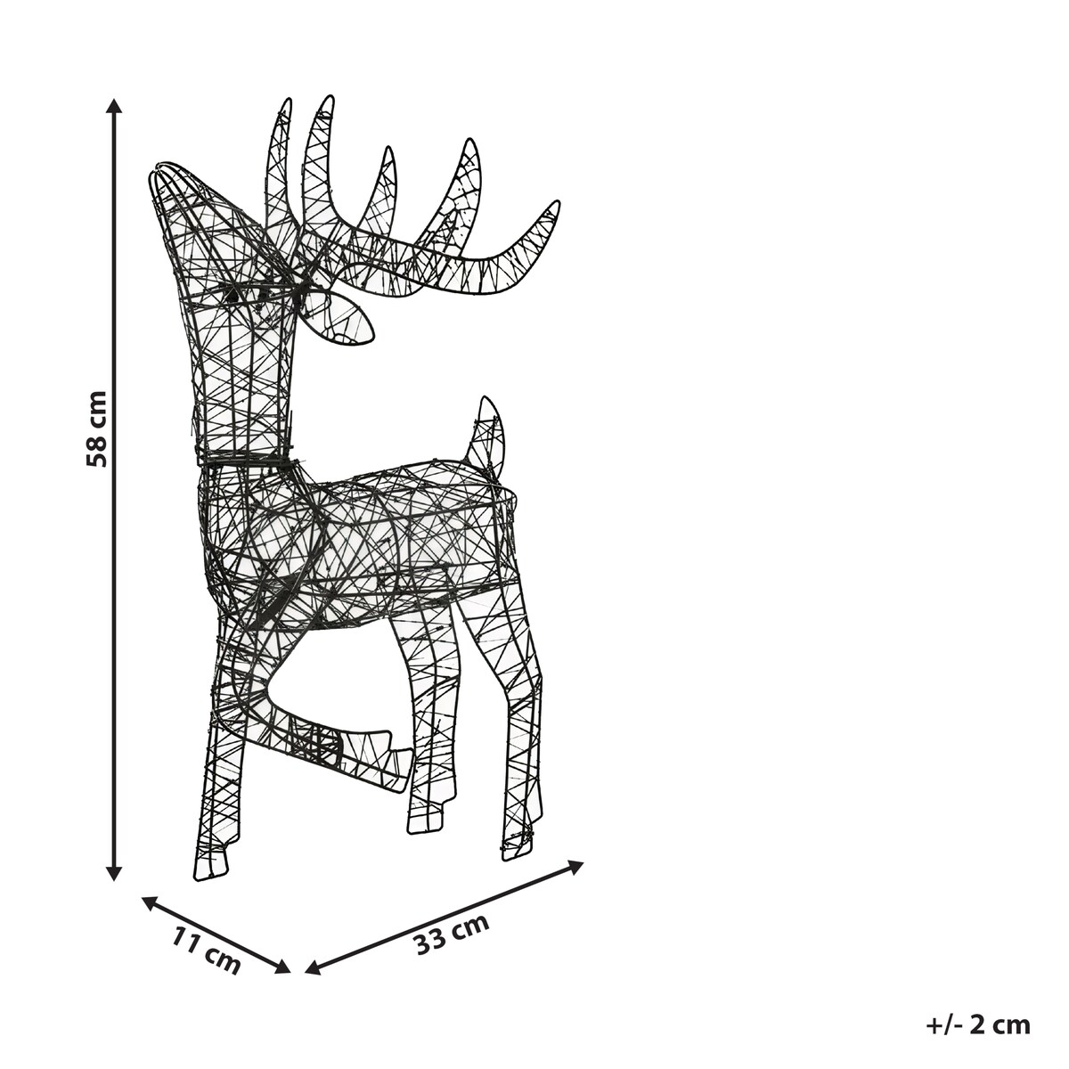 Dekoracja ogrodowa LED RAVSJON Renifer 58 cm Czarny