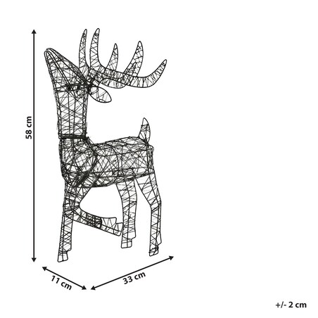 Dekoracja ogrodowa LED RAVSJON Renifer 58 cm Czarny