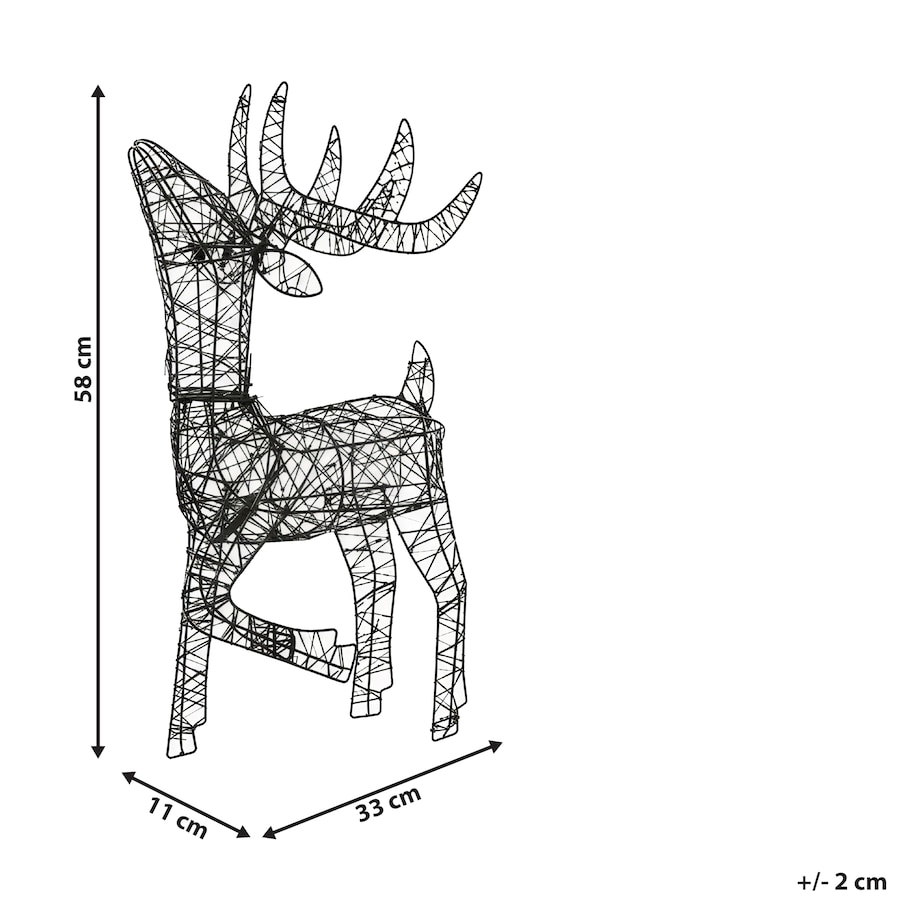 Dekoracja ogrodowa LED RAVSJON Renifer 58 cm Czarny
