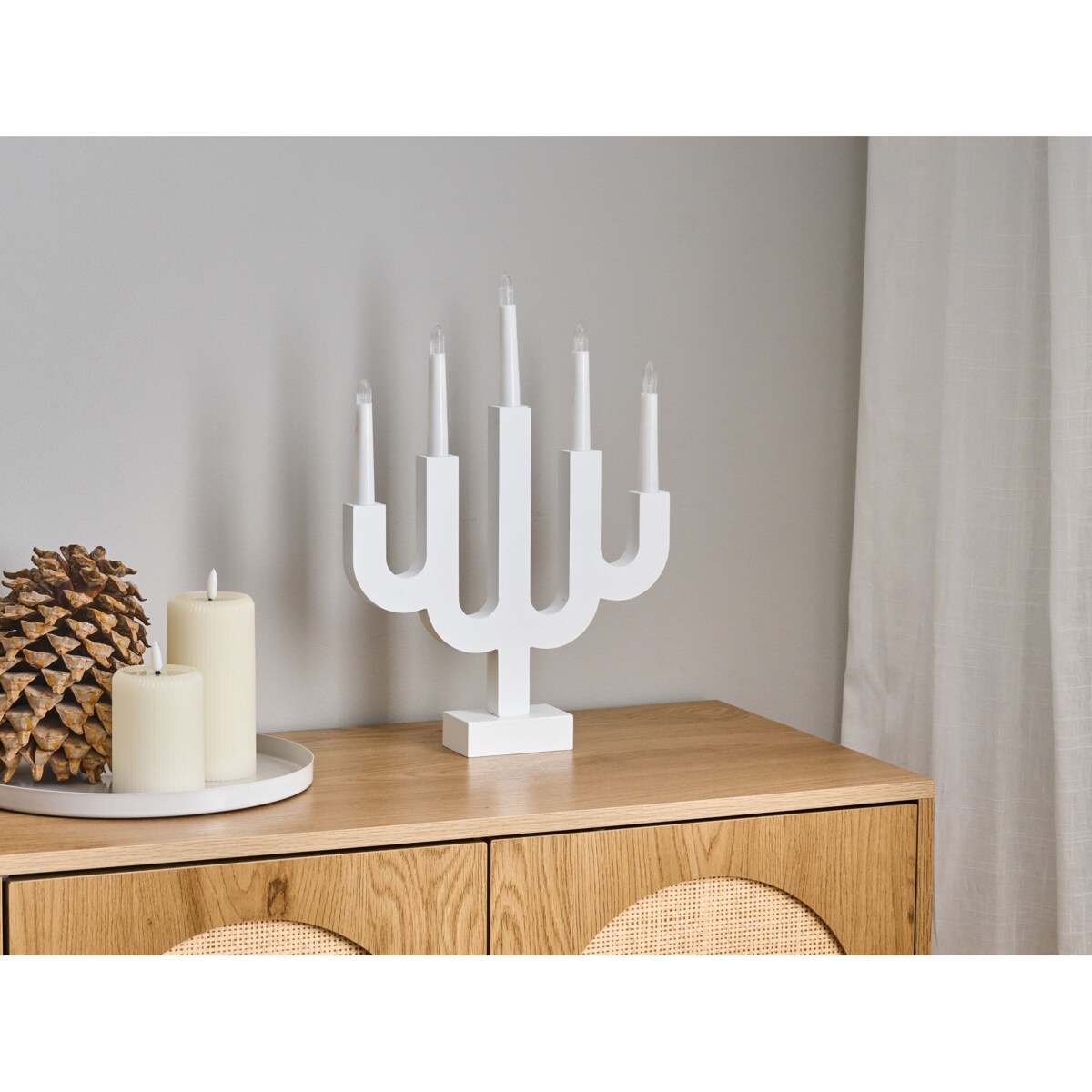 Świąteczny świecznik BJORKAN LED Biały