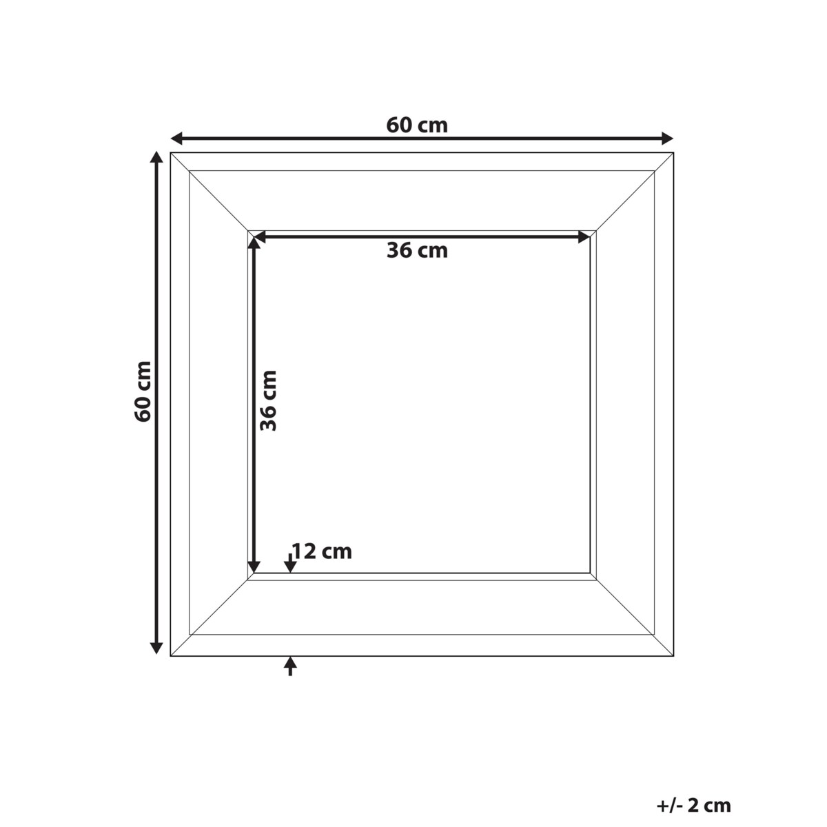Lustro ścienne 60 x 60 cm złote PLERIN