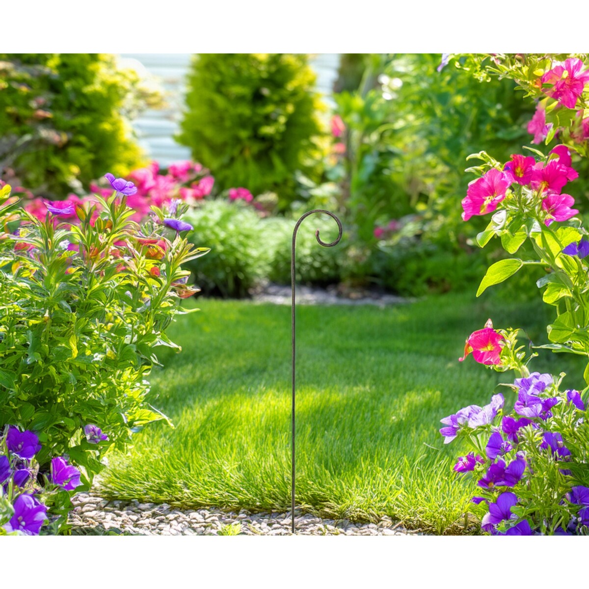 TYCZKA Z HAKIEM HACZYKIEM UCHWYT DO ZAWIESZENIA LAMPIONÓW OGRODOWA 70cm